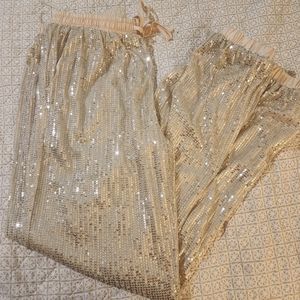 Silver/Creme  Sequins Joggers